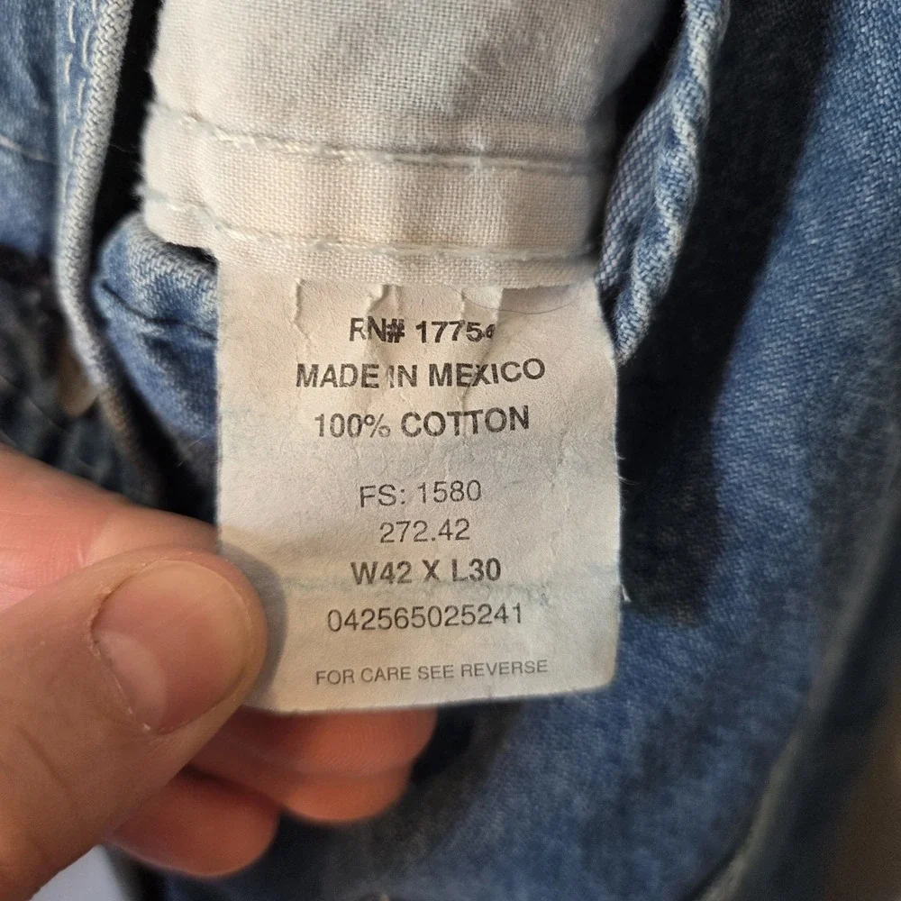 Key Imperial Aristocrat Denim Bib Overalls Mens 42x30 100% Cotton Workwear 17754